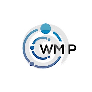 WMP letter technology logo design on white background. WMP creative initials letter IT logo concept. WMP letter design