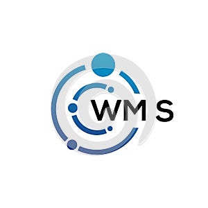 WMS letter technology logo design on white background. WMS creative initials letter IT logo concept. WMS letter design