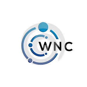 WNC letter technology logo design on white background. WNC creative initials letter IT logo concept. WNC letter design photo