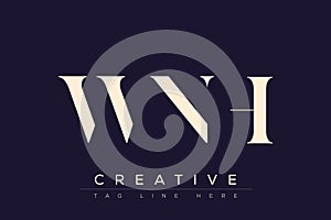 WNH abstract letter logo design