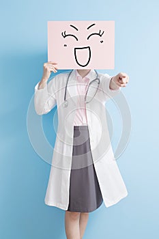 Woamn doctor take happy billboard