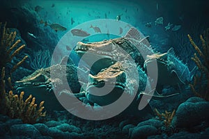 Wobbegong Shark Fish Underwater Lush Nature by Generative AI