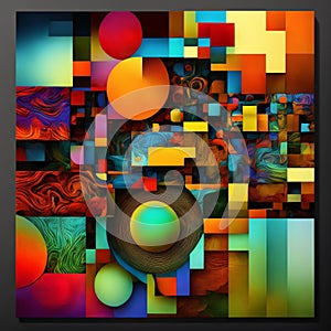 Wocyborg abstract collage. Ai generated