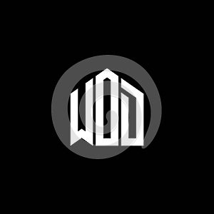 WOD letter logo design on BLACK background. WOD creative initials letter logo concept. WOD letter design
