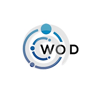WOD letter technology logo design on white background. WOD creative initials letter IT logo concept. WOD letter design