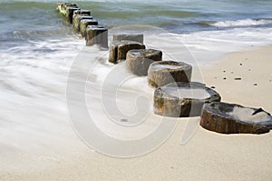 Wodden Breakwater at the beach