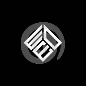 WOE letter logo design on black background. WOE creative initials letter logo concept. WOE letter design