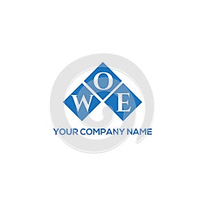 WOE letter logo design on WHITE background. WOE creative initials letter logo concept photo