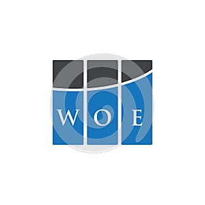 WOE letter logo design on WHITE background. WOE creative initials letter logo concept. WOE letter design