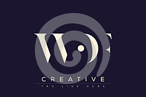 WOF abstract letter logo design