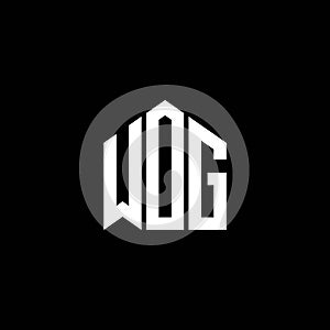 WOG letter logo design on BLACK background. WOG creative initials letter logo concept. WOG letter design