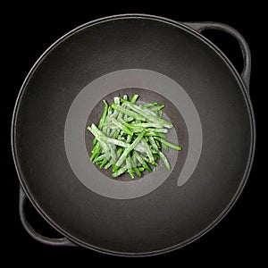 Wok, ingredient, pole beans, isolated