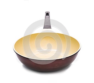 Wok isolated on white background