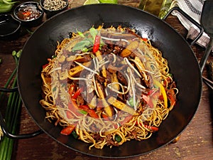 Wok with Tofu, Soy Sauce and Noodles