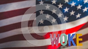 The woke text for modern social justice movements 3d rendering