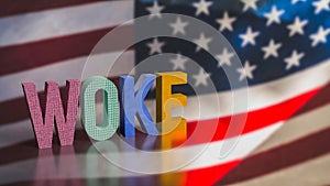 The woke text for modern social justice movements 3d rendering