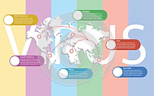 World map with separate continents.