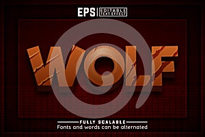 WOLF 3d -Editable text effect
