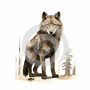 Wolf Art By Jon Klassen - Full Body Illustration