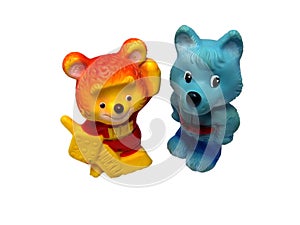 Wolf and bear toys