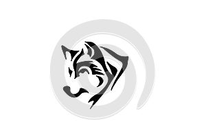 Wolf head silhouette vector on a white background