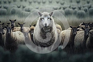 wolf in disguise as a sheep illustration generative ai