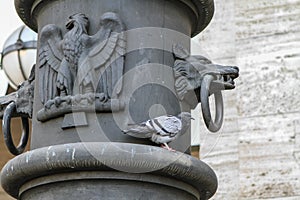 Wolf and eagle detail in Rome, Italy