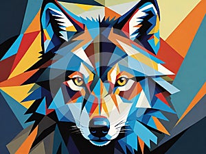 wolf face. animal face illustration