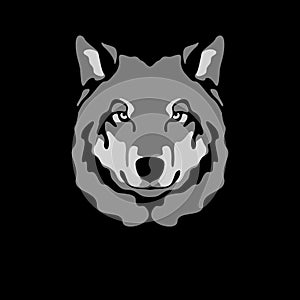 Wolf face vector illustration flat style front