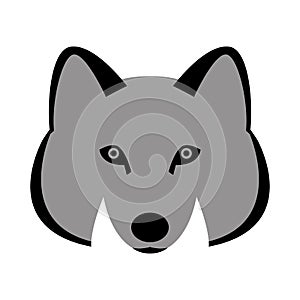 Wolf face vector illustration flat style