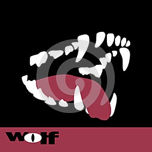Wolf fangs vector illustration style Flat
