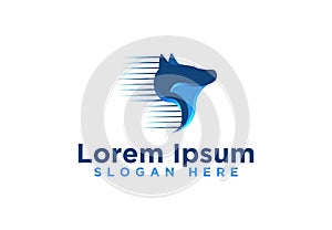 Wolf Fast, Speed Logo Designs, Vector Illustration.