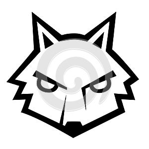 Wolf Fox Coyote Dog Head Simple Logo Design Icon