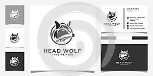 Wolf head abstract vector logo design template