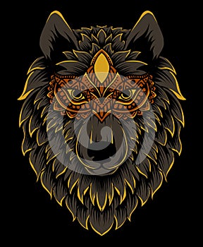 Wolf head hand drawn-vector illustration art