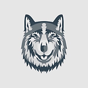 The wolf head illustration logo