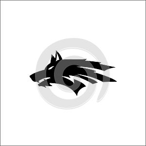 Wolf head logo template vector