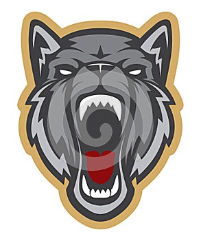 Wolf head logotype. Team mascot.