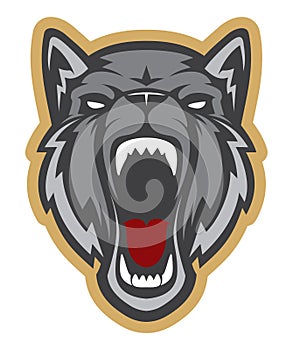 Wolf head logotype. Team mascot. photo
