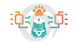 Wolf Head Technology Network Digital Connectivity Vector, vector design Generative AI