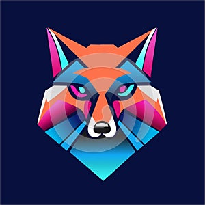 Wolf head vector logo for design purposes and others photo