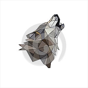 Wolf icon in geometric style. illustration eps 10