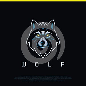 Wolf illustration on black