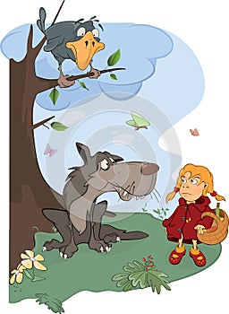 The Wolf and the Little Red Riding Hood cartoon
