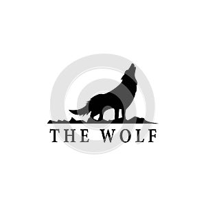Wolf logo template vector
