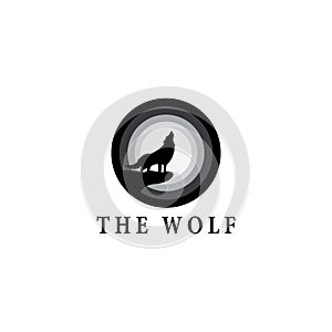 Wolf logo template vector