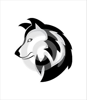 Wolf logo, wild wolf, black and white vector