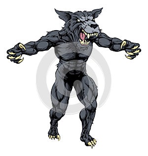 Wolf man with claws out