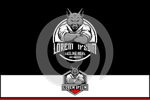 Wolf martial arts MMA athletes vector logo template