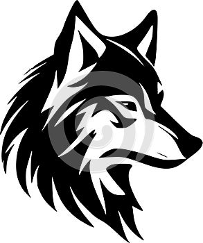 Wolf - minimalist and flat logo - vector illustration